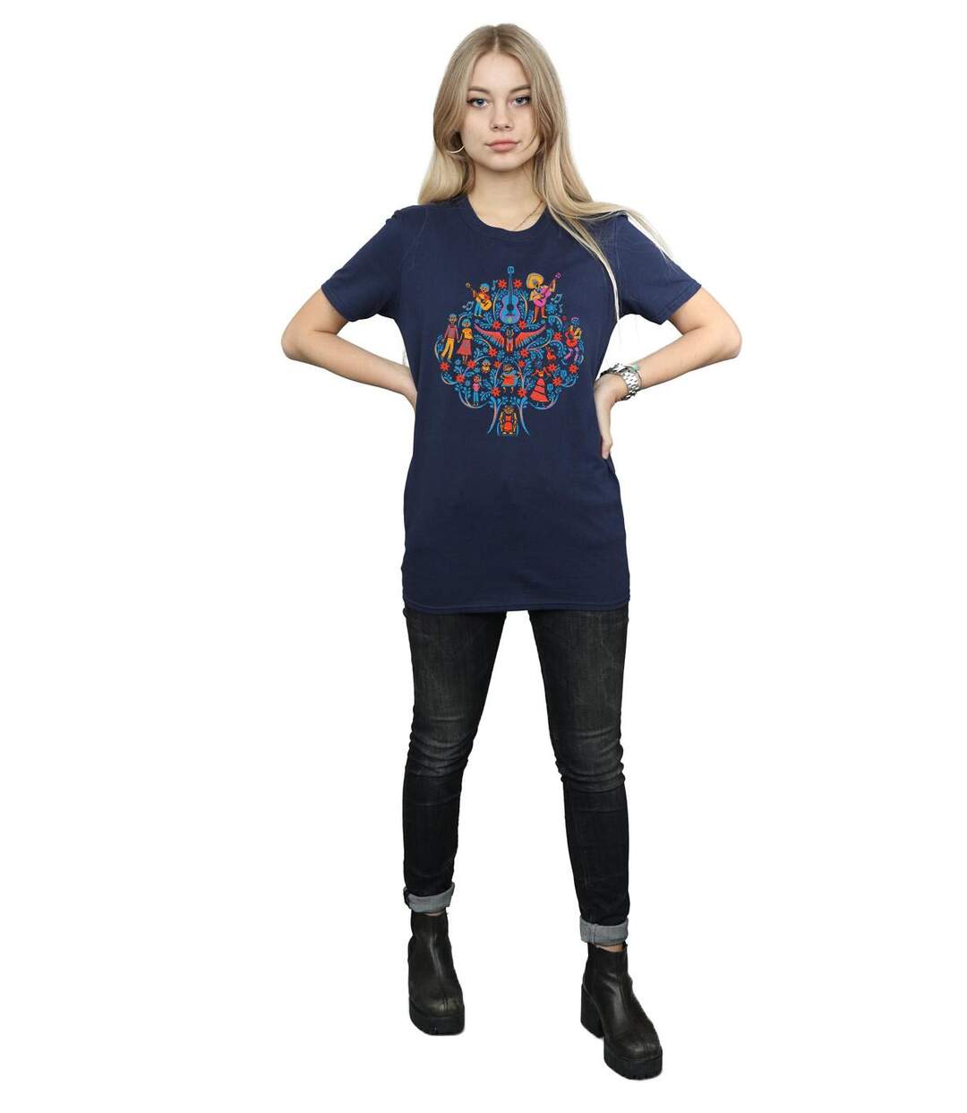 Disney - T-shirt COCO TREE PATTERN - Femme (Bleu marine) - UTBI16467-4