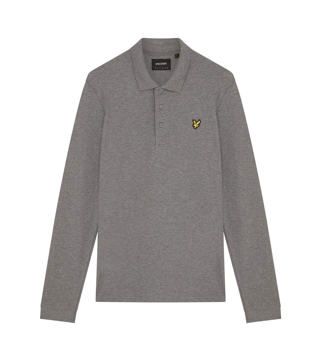 Polo à manches longues pour hommes gris moyen marl Lyle & Scott-1