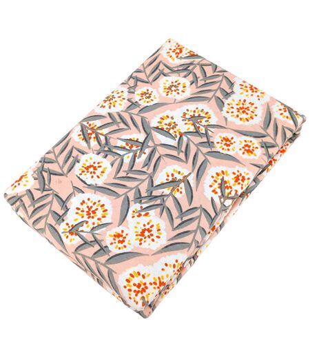 Parure de lit 100% flanelle de coton LILY gris orange