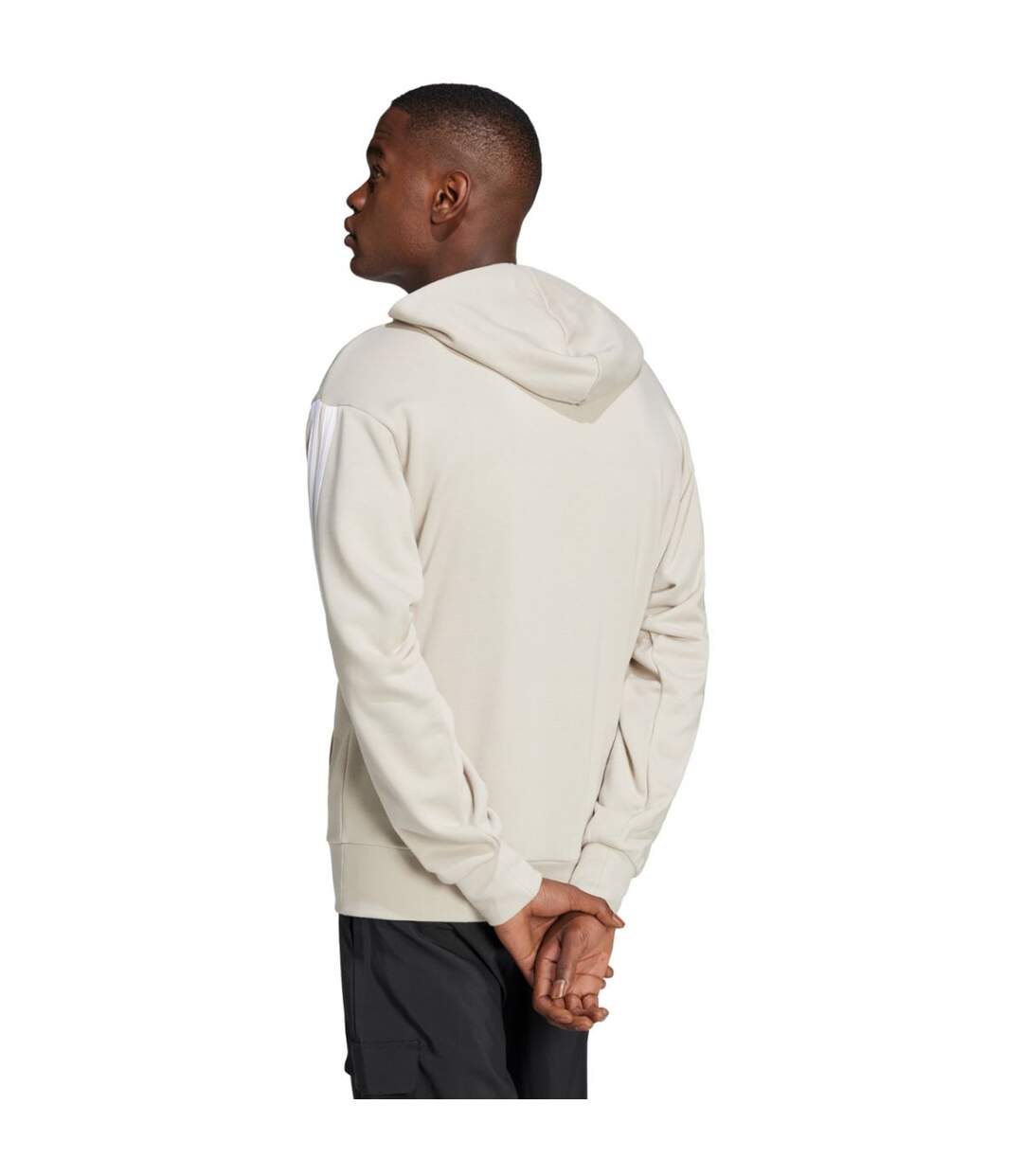 Sweat À Capuche Style 3 Rayures Essentials Homme Beige Crème Adidas-3