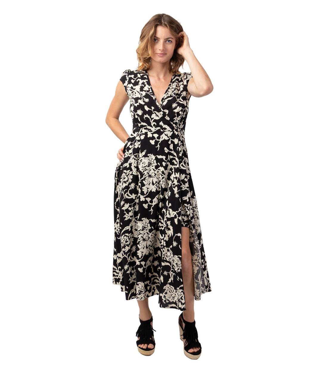 Robe femme été mi-longue LOLITA imprimé ethnique chic Coton Du Monde-1