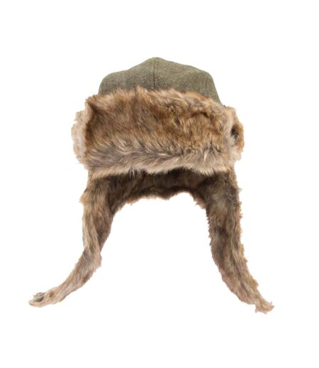 Mens Harris Tweed Trapper Hat Green New Era