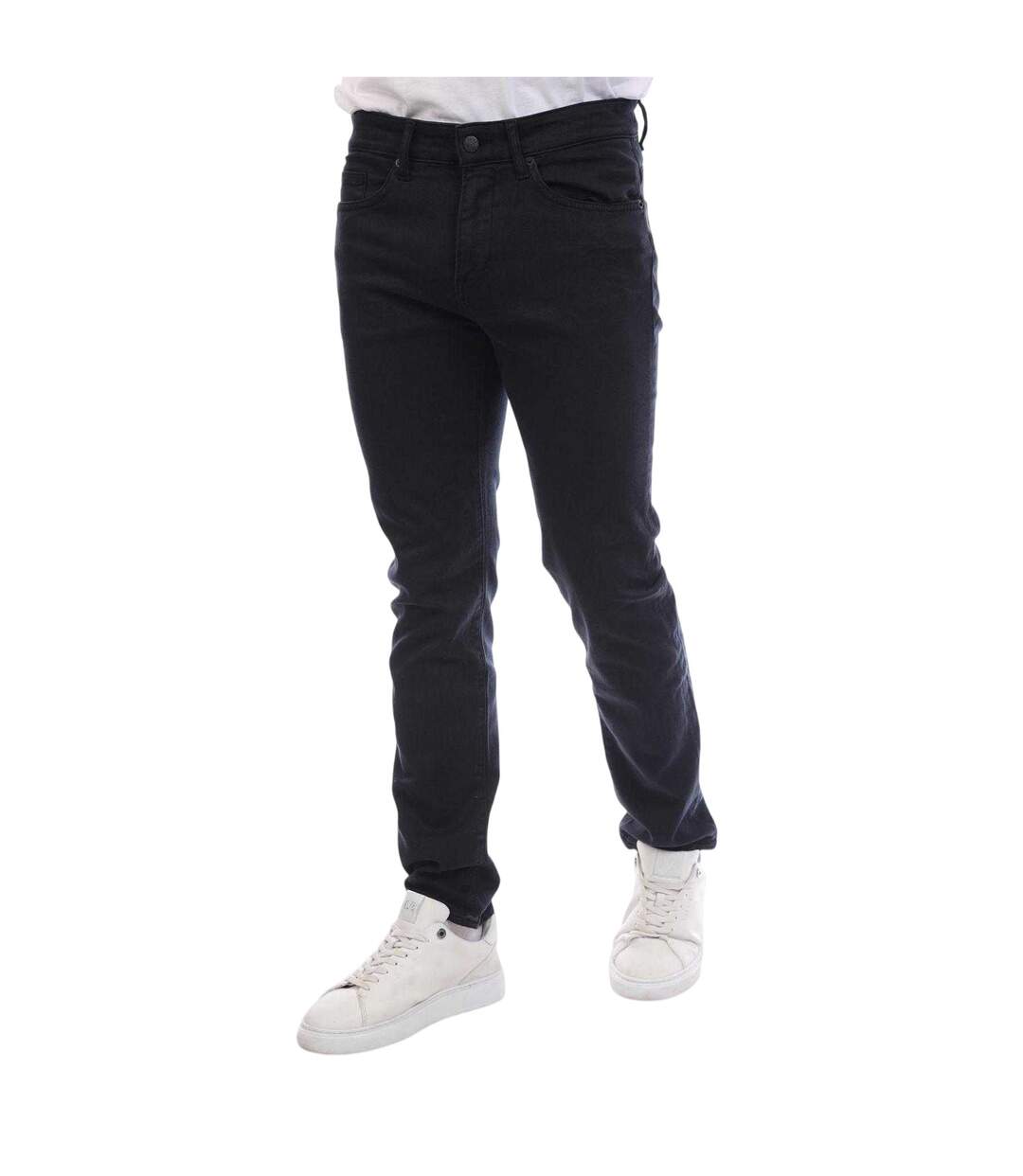Mens Delaware Cotton Slim Jeans Dark Blue Boss-2