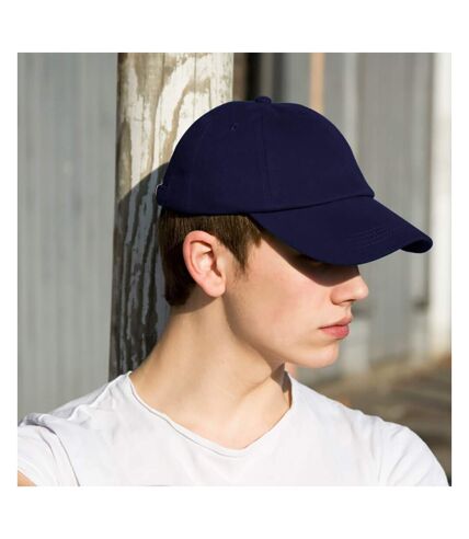 Result Unisex Low Profile Heavy Brushed Cotton Baseball Cap (Pack of 2) (Navy Blue) - UTBC4232