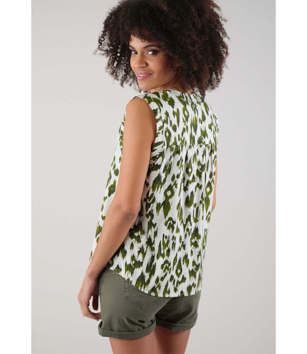 Blouse courte en twill pour femme DOUALA-4