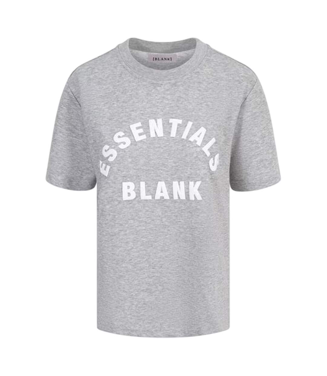 T-shirt Femme Gris Chiné Chiné Blank Essentials-1