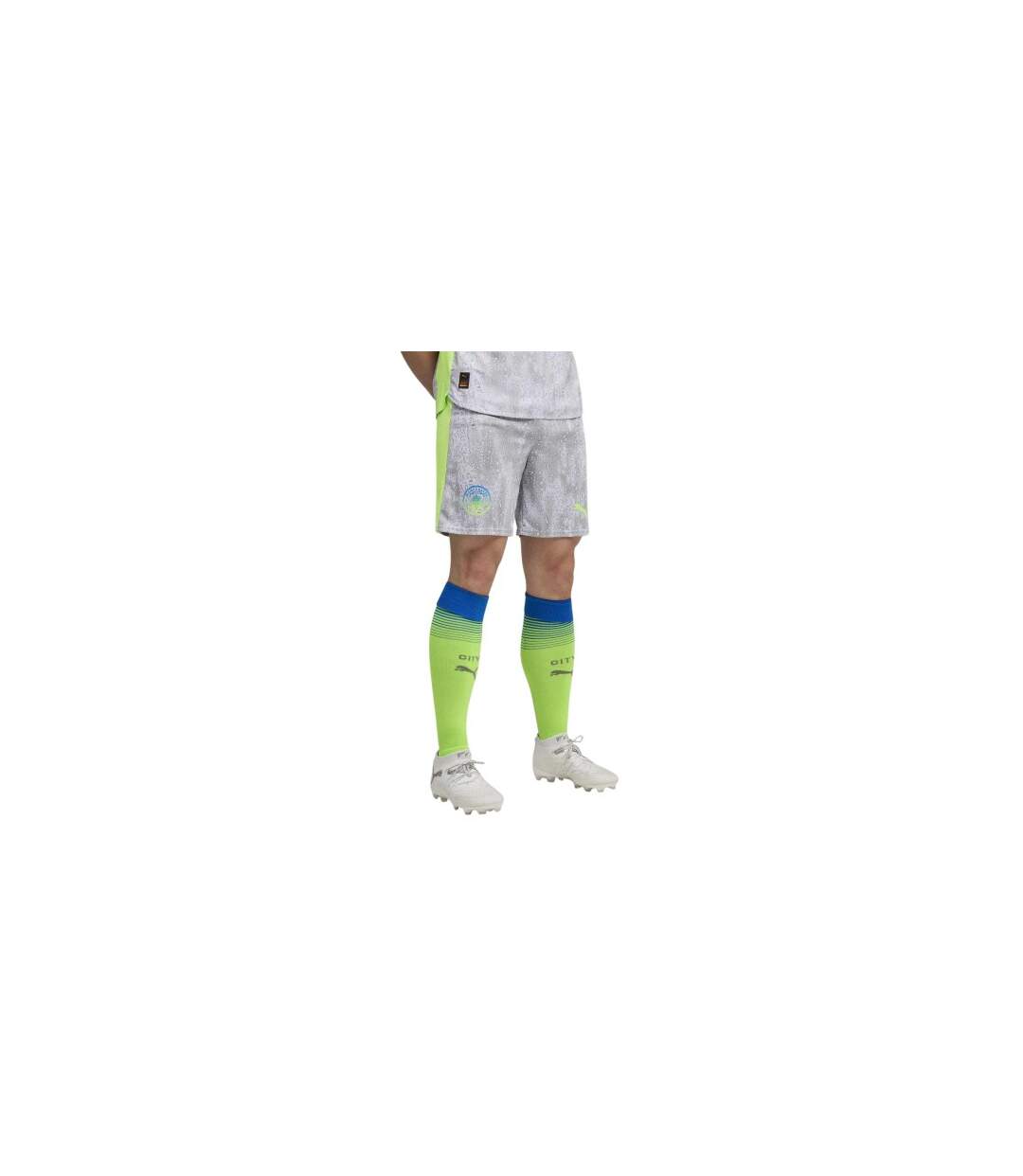 Short De Foot Motif/style Manchester City Fc 2025/2026 Homme Gris Vert Puma-1