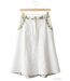 MAYFLOWER PF334 - Jupe longue ample pour femme : le charme d'un imprimé fleuri kaki et blanc-2