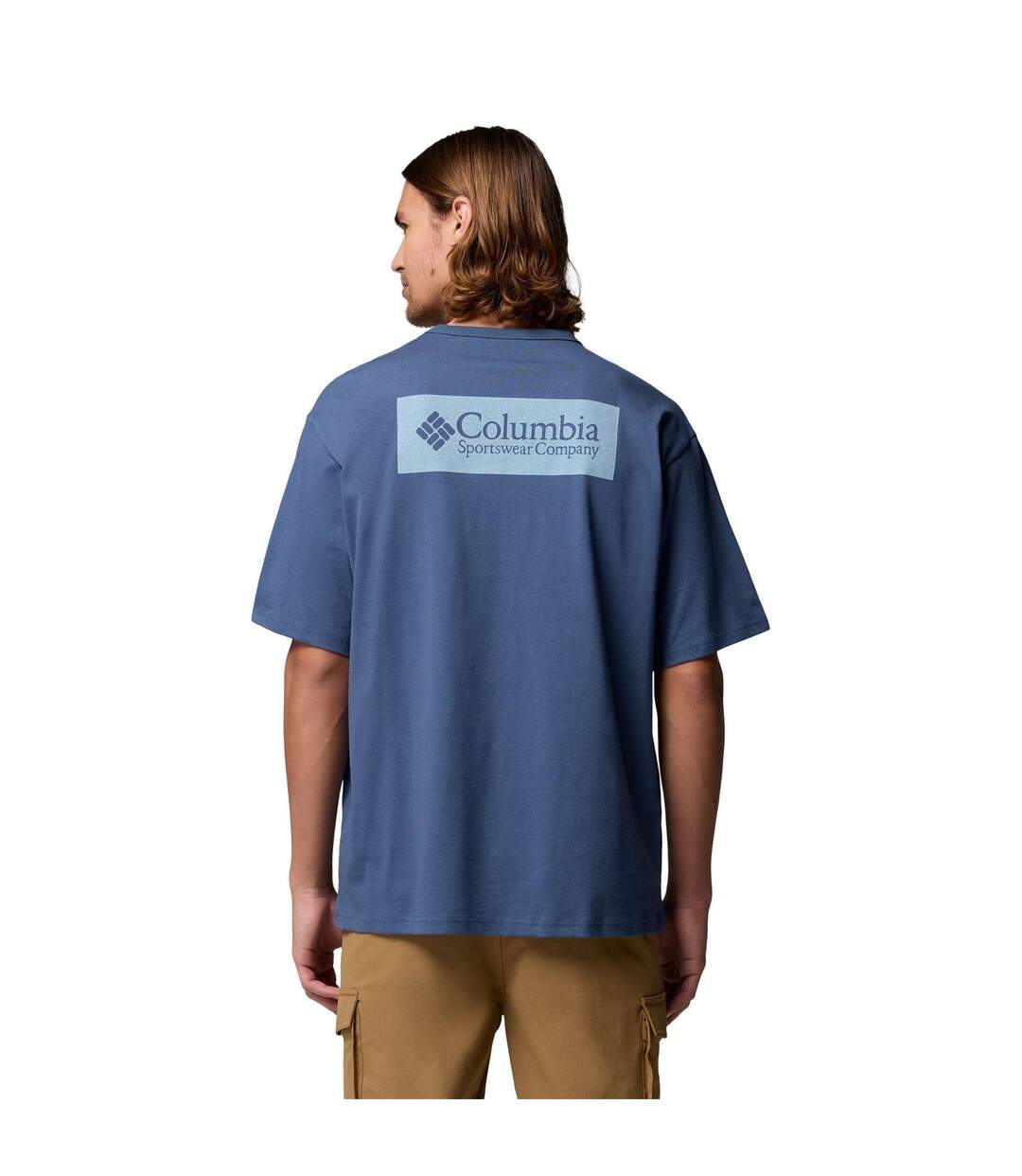 T-shirt Motif/style Logo Dans Le Dos Icon Homme Bleu Gris Columbia-2