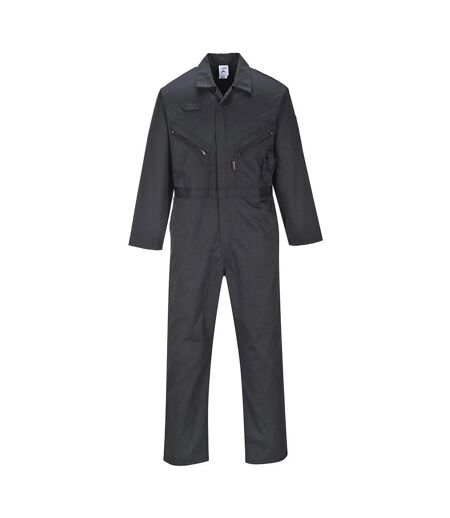 Mens Liverpool Zipped Overalls Black Portwest