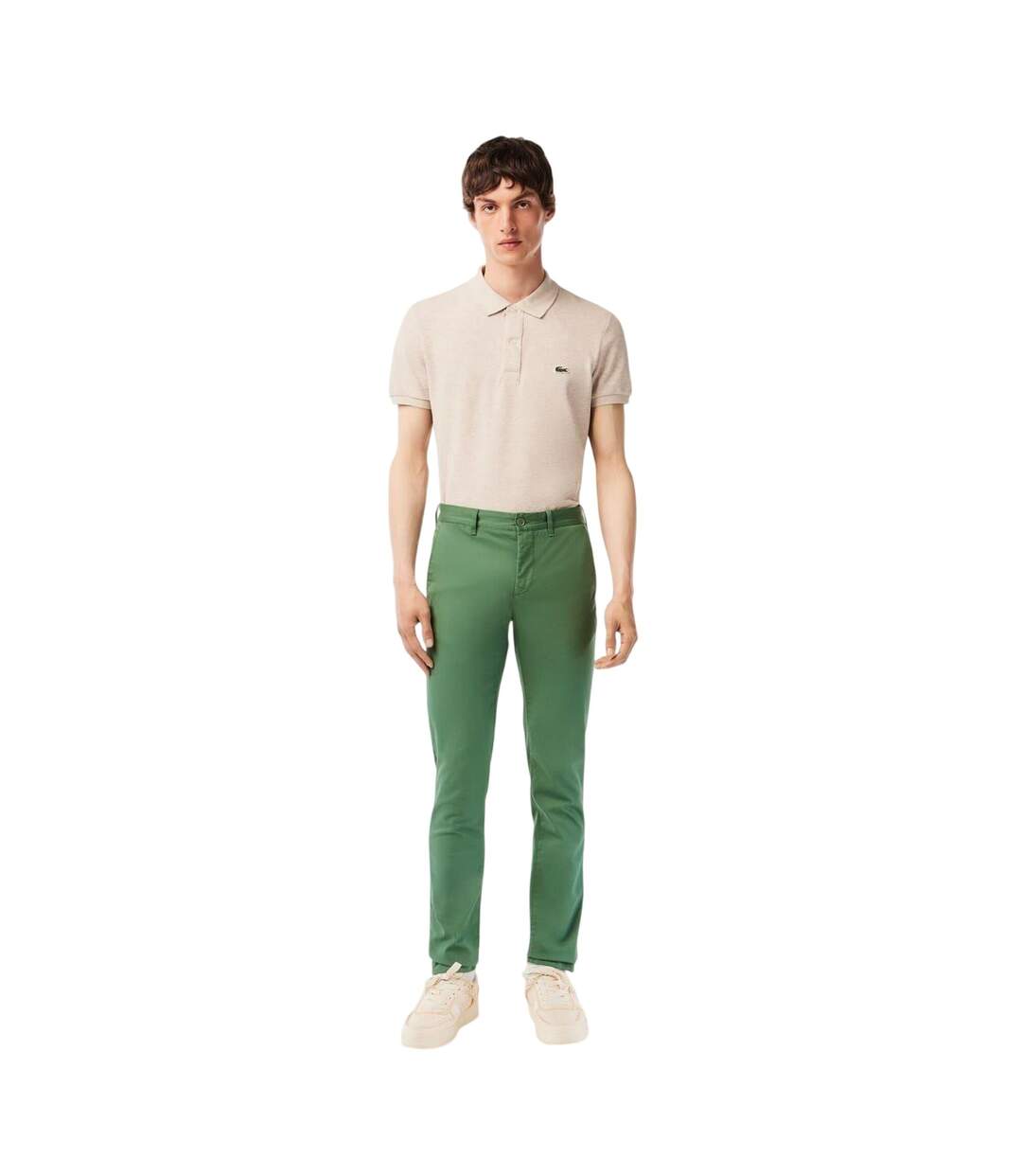 Mens Organic Cotton Slim Chinos Ash Lacoste-4