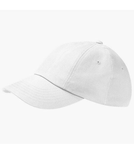 Beechfield Unisex Low Profile Heavy Cotton Drill Cap / Headwear (Pack of 2) (White) - UTRW6730