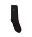 Unisex Adult Marl Cotton Long Length Socks Black Lacoste-1