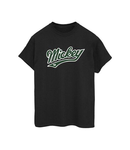Disney Femme/Les femmes - Mickey Mouse - T-shirt boyfriend en coton gras (Noir) - UTBI38198