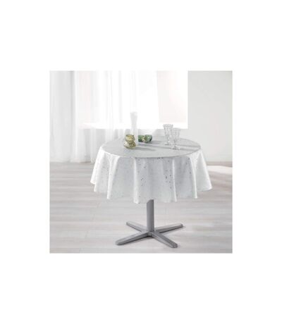 Nappe Ronde Imprimée Shantung 180cm Blanc