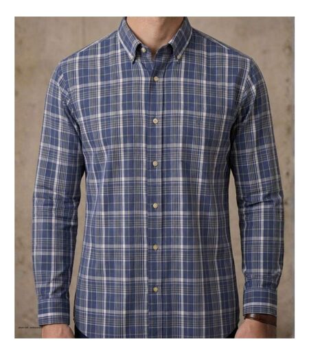 SEDETEX M031 - Chemise à carreaux manches longues pour homme avec coupe confort et repassage facile