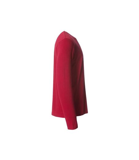 Mens Basic Long-sleeved T-shirt Red Clique