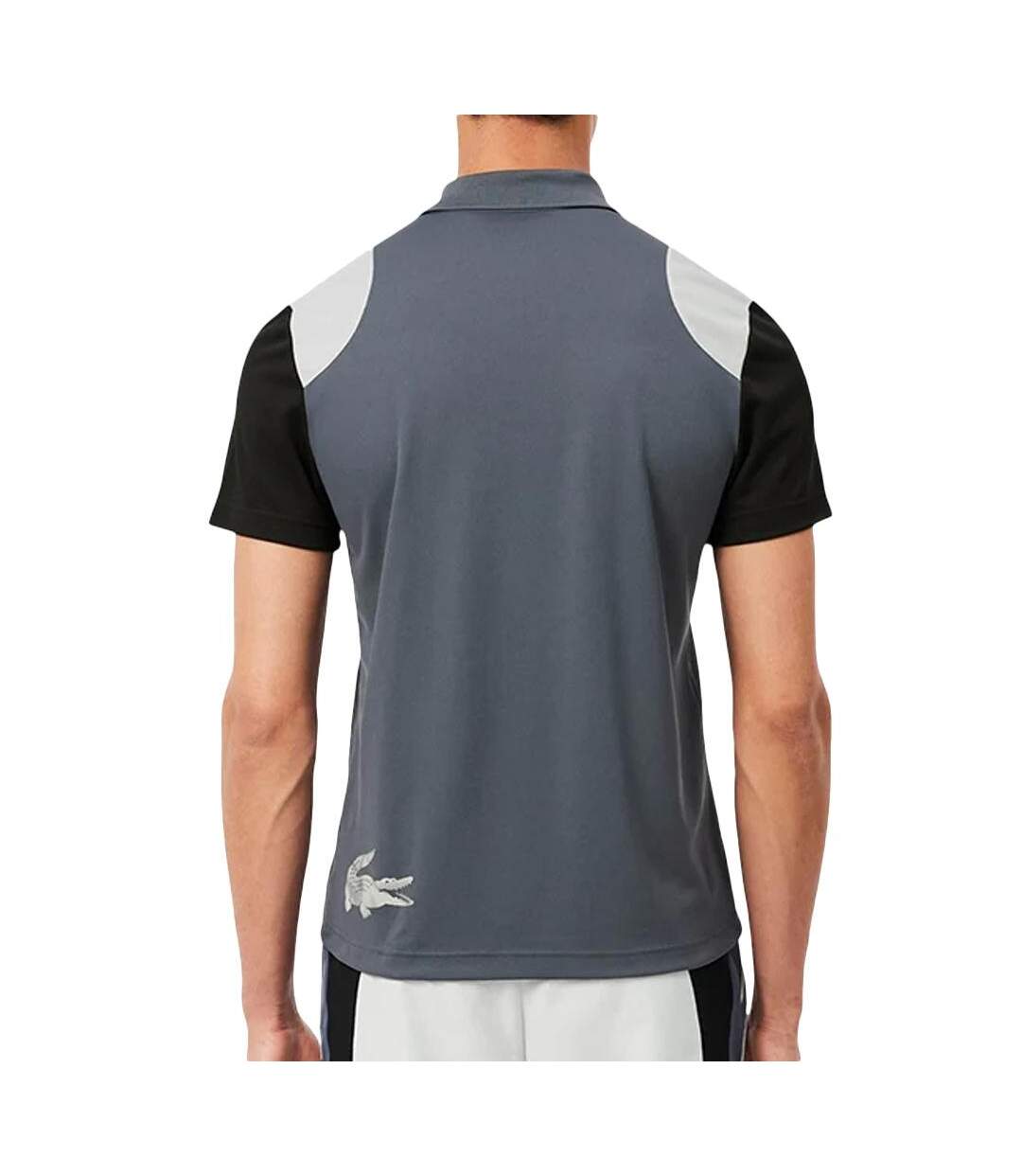 Polo gris/noir homme lacoste regular-2