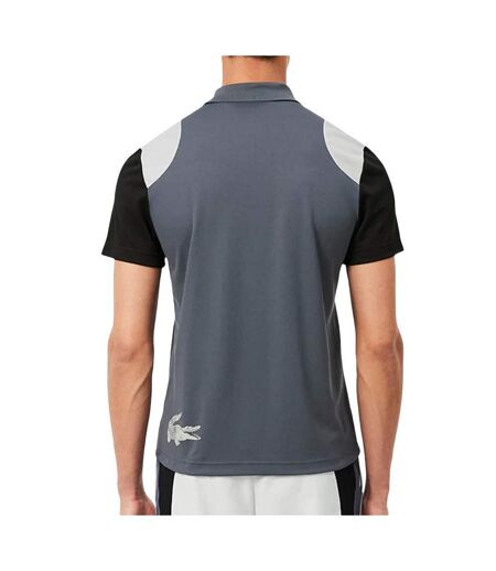 Polo gris/noir homme lacoste regular