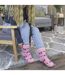 3 Pack Ladies Bed Socks with Grips | Cute Animal Pattern Brushed Non Slip Socks-5