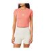 Womens/ladies Mono Ribbed Crop T-shirt Powder Calvin Klein-3