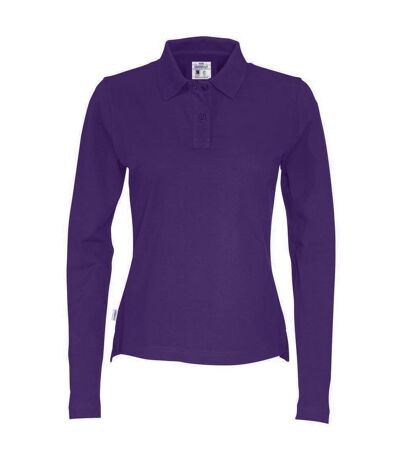 Cottover Womens/Ladies Pique Long-Sleeved Polo Shirt (Purple) - UTUB707