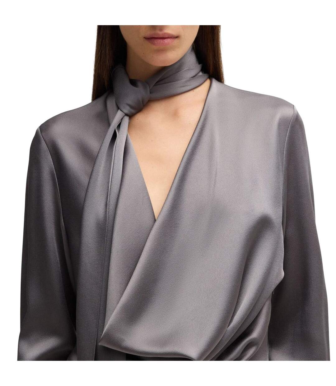 Robe Manches Longues Bascarva Femme Gris Boss-4