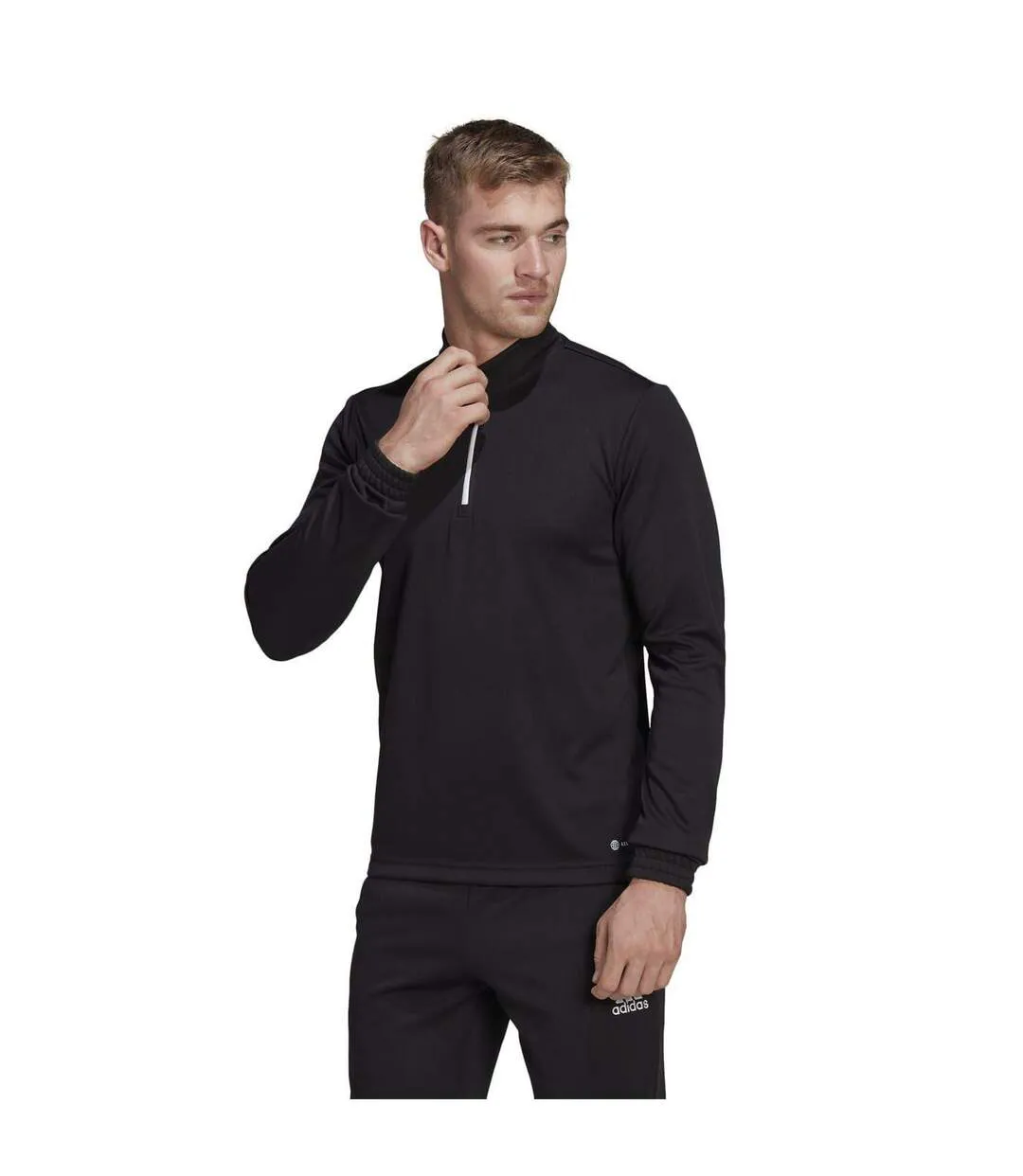 Mens Logo Polyester Track Top Black Adidas-4