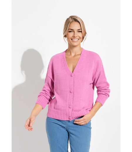 Gilet col V boutonné mélange mohair