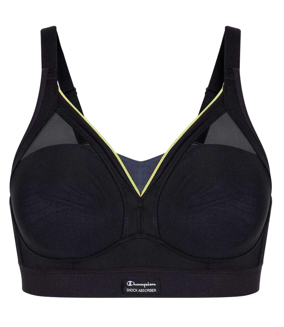 Womens/ladies Medium Support Sports Bra Black Champion-2