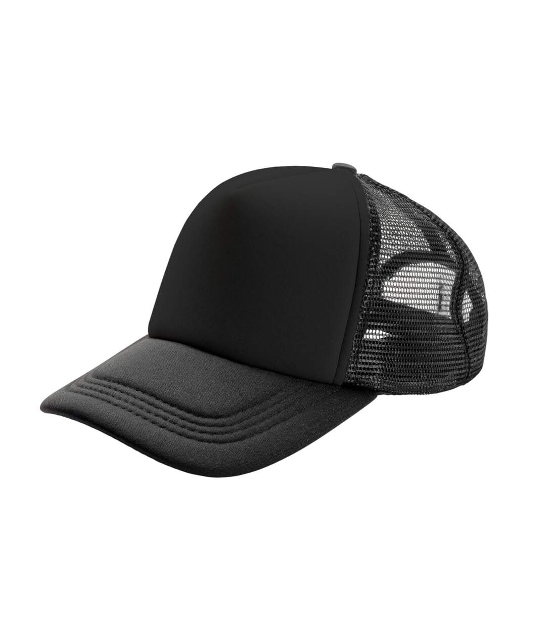 Detroit Mesh Trucker Cap Black Black Result Headwear-2
