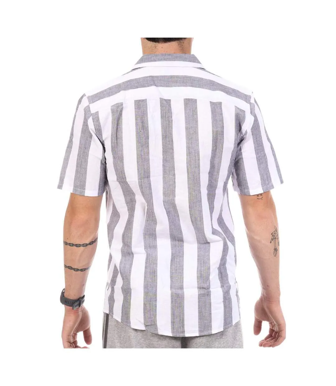 Chemise manches courtes blanc/gris homme only & sons cantley-2