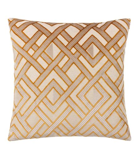 Henley jacquard velvet cushion cover 50cm x 50cm gold Paoletti