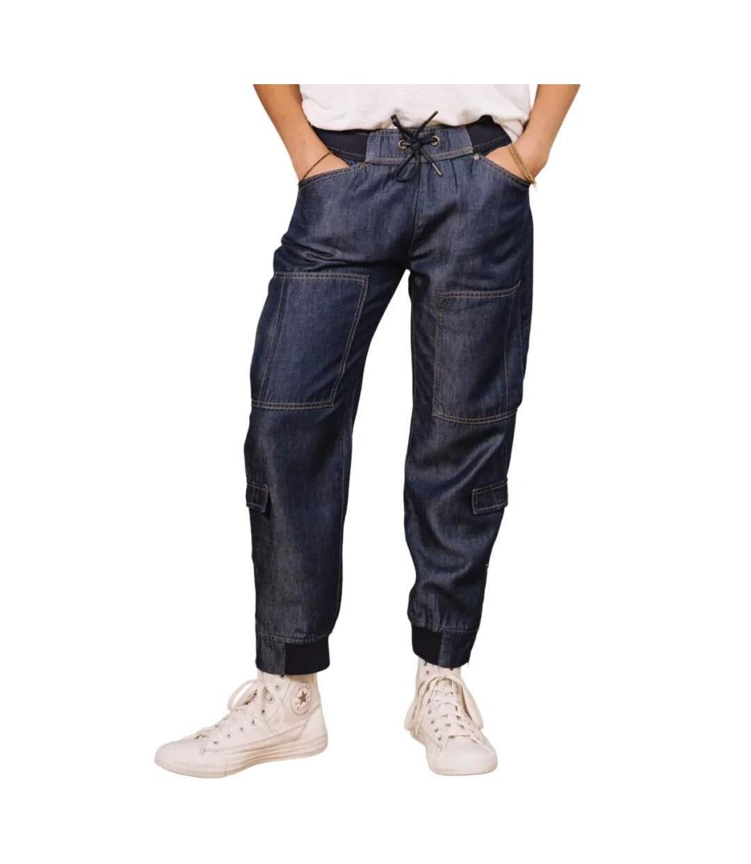 Pantalon fluide bleu celine denim mauricia-1