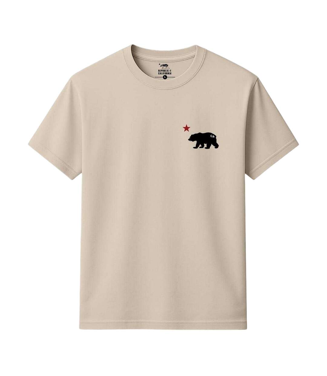 T-shirt Cali Homme Blanc Cassé Republic Of California-2