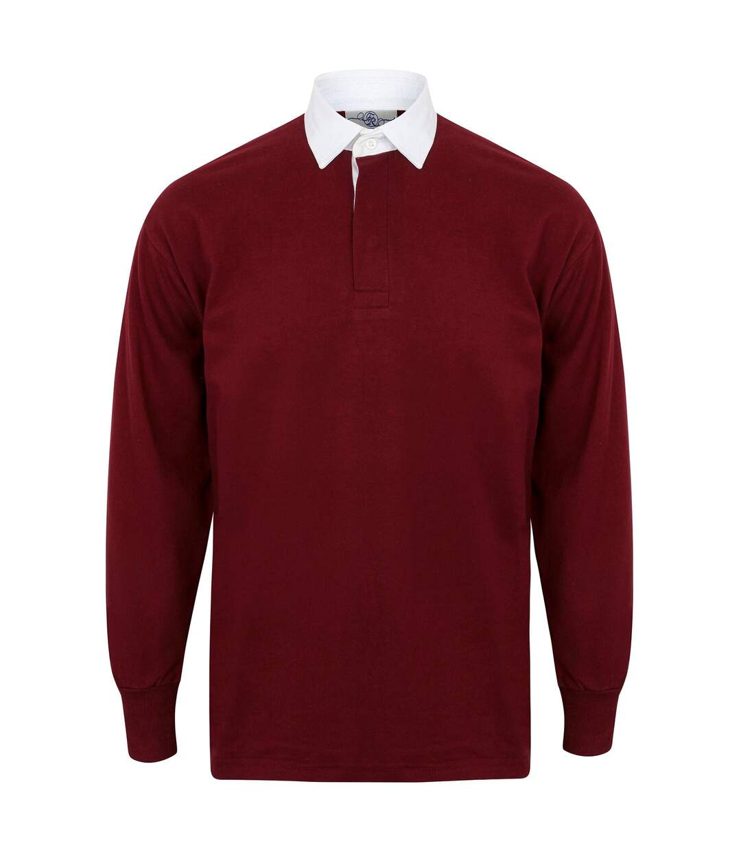 Polo de rugby a manches longues homme bordeaux/blanc Front Row