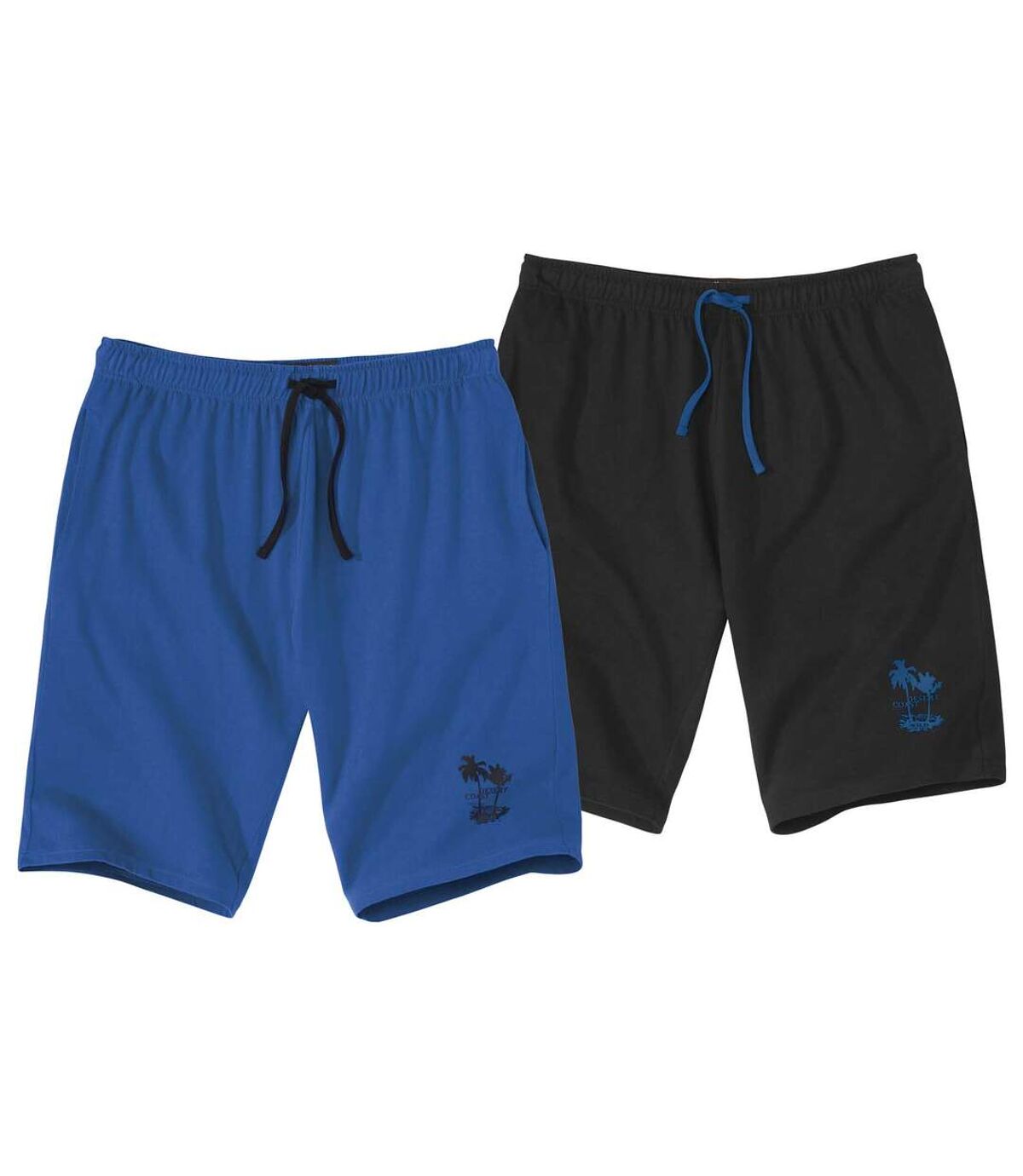 Pack of 2 Men's Sporty Shorts - Blue Black Atlas For Men