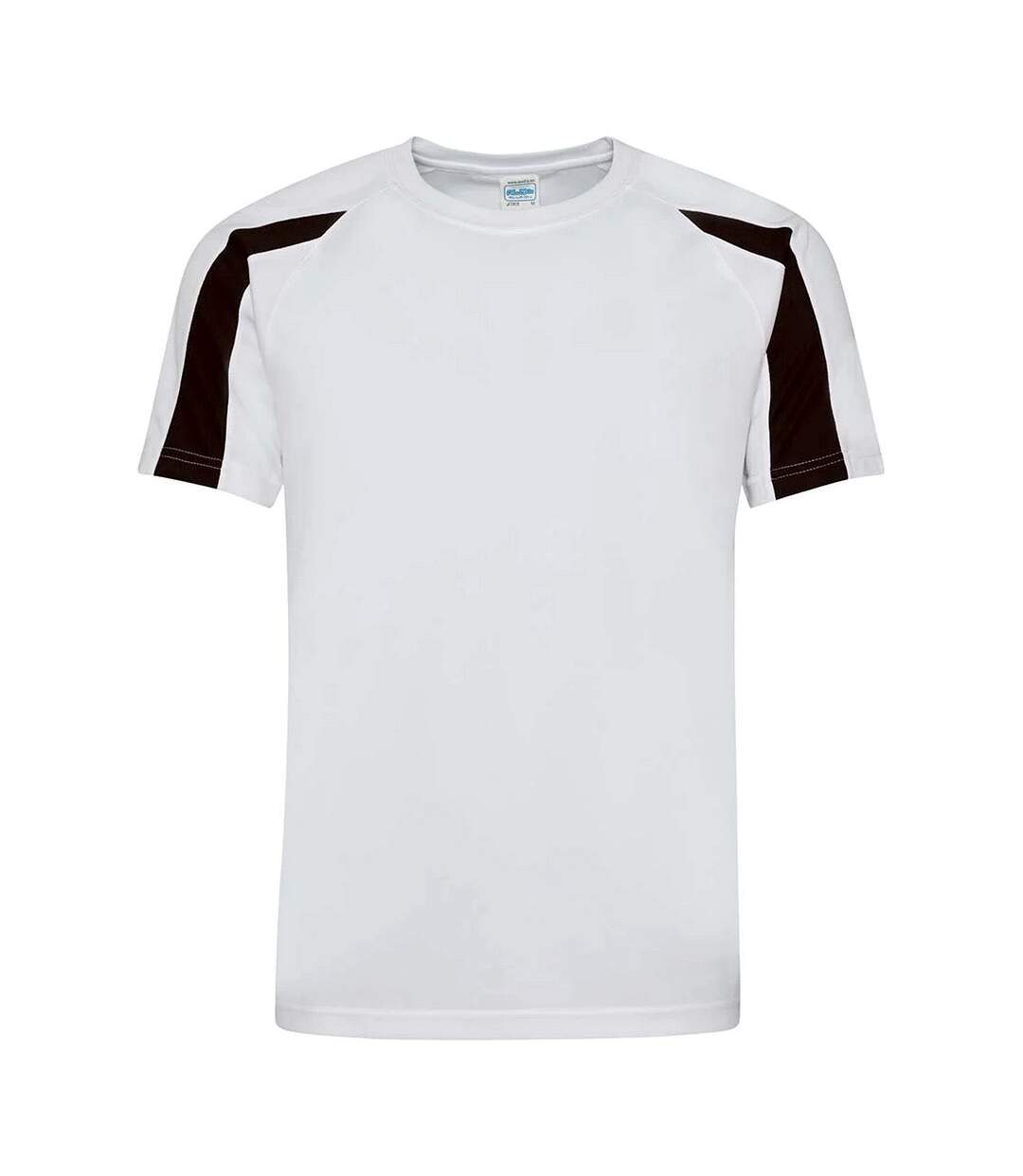 T-shirt homme blanc / noir vif AWDis Cool