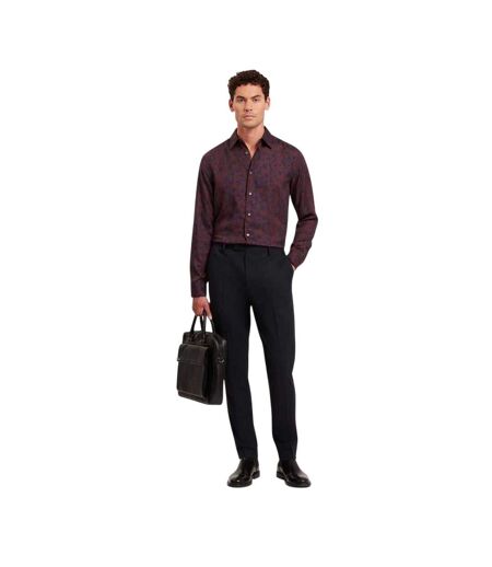 Chemise Manches Longues Motif/style Floral Homme Bordeaux Foncé Ted Baker