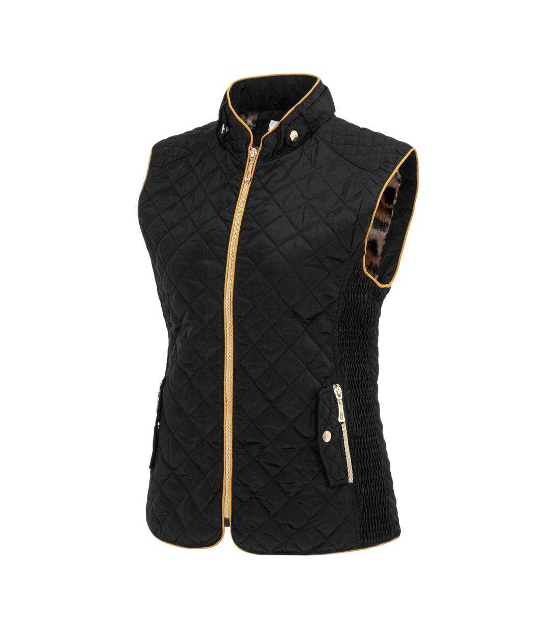 Womens/ladies Quilted Gilet Black Miso-3
