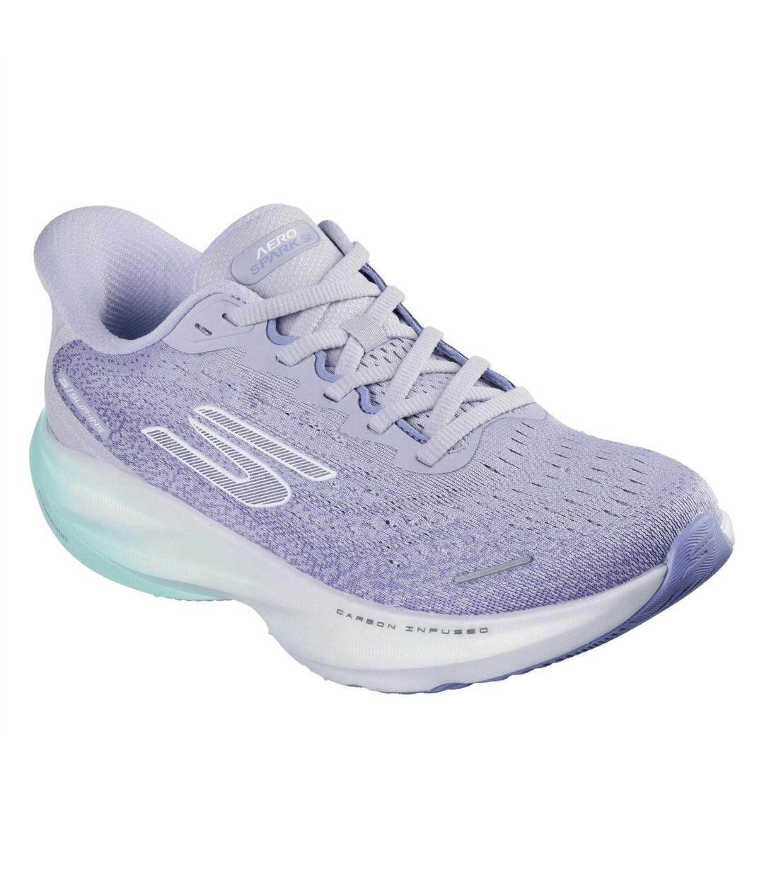Womens/ladies Aero Spark Trainers Purple Aqua Skechers-1