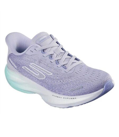 Womens/ladies Aero Spark Trainers Purple Aqua Skechers
