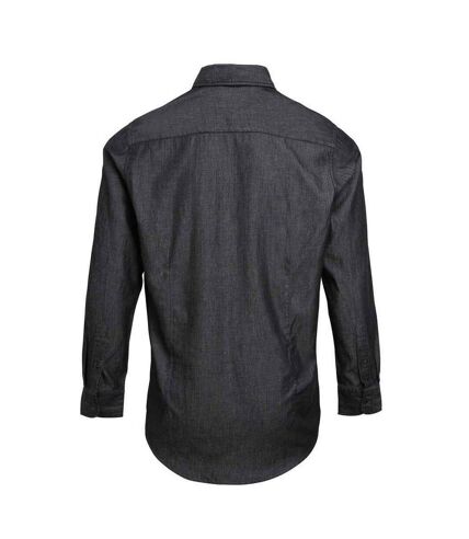 Premier Mens Denim Contrast Stitching Shirt (Black Denim) - UTPC6049