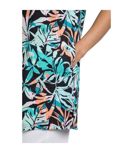 Womens/ladies nuri printed eco liva tunic aqua blue Weird Fish