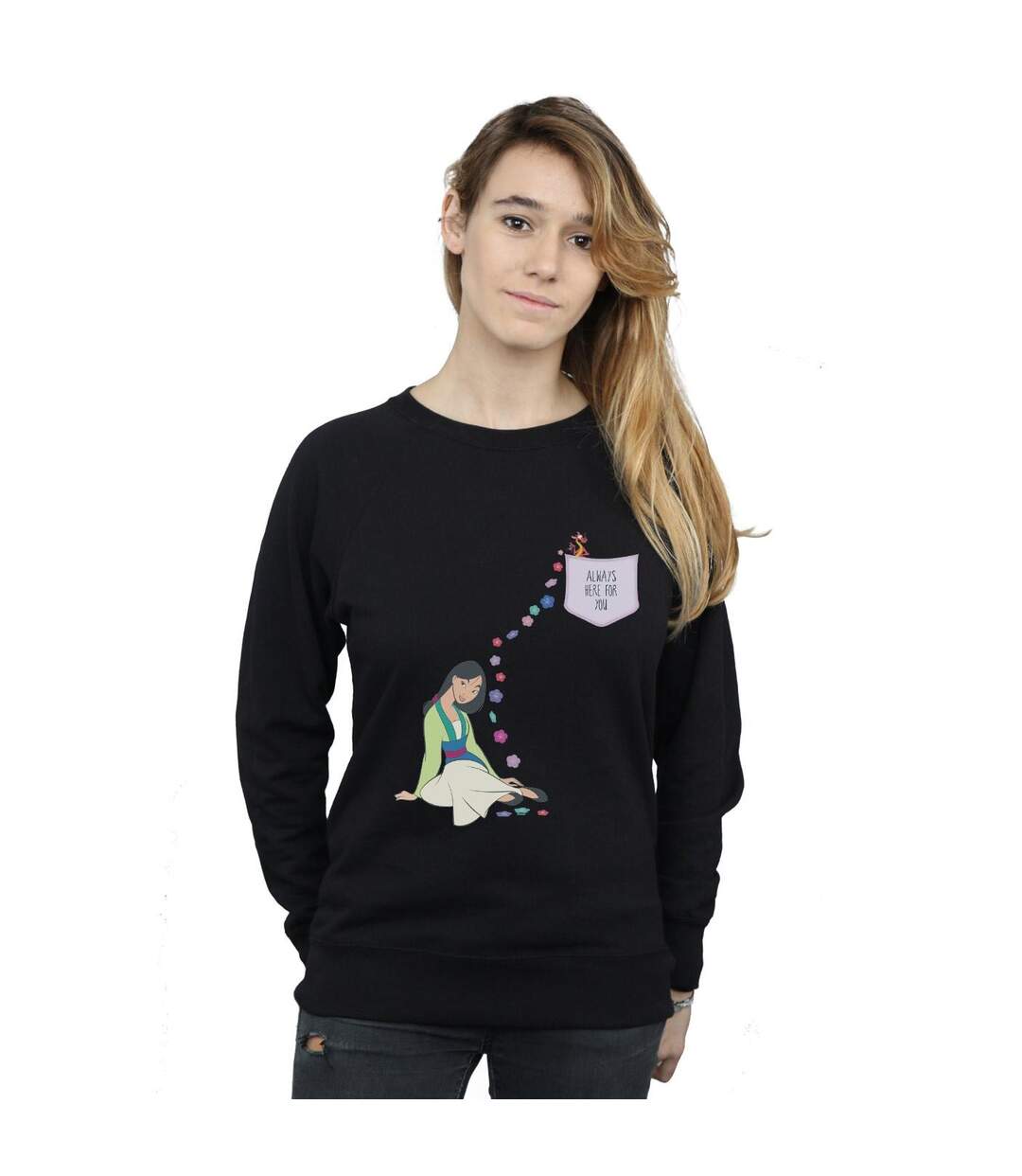 Disney - Sweat MULAN ALWAYS HERE FOR YOU - Femme (Noir) - UTBI14074-2