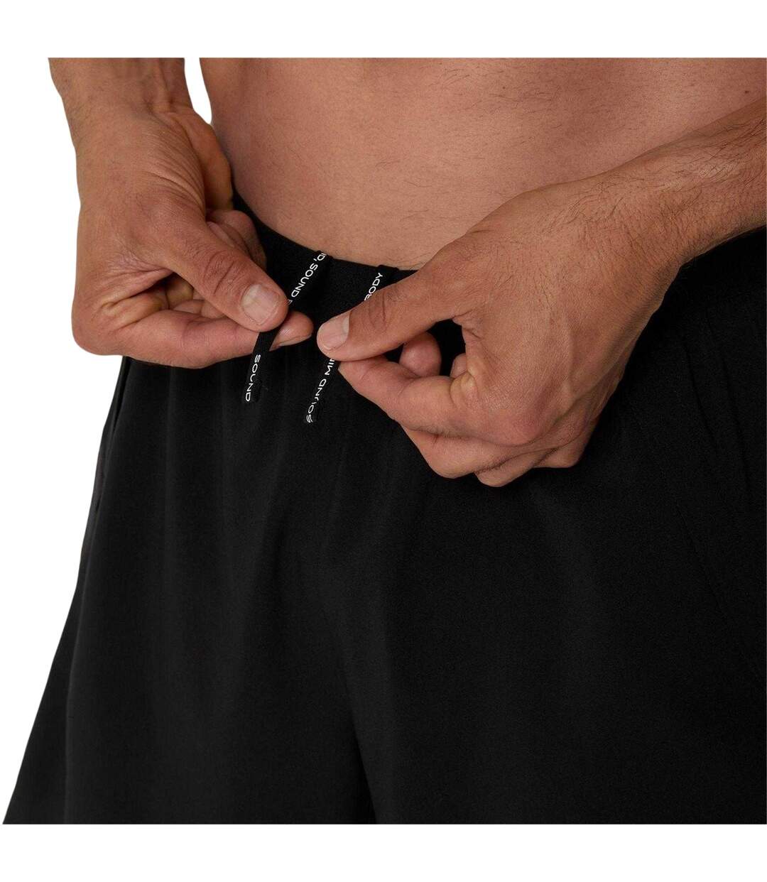 Mens 2 In 1 Running Shorts Black Grey Asics-4