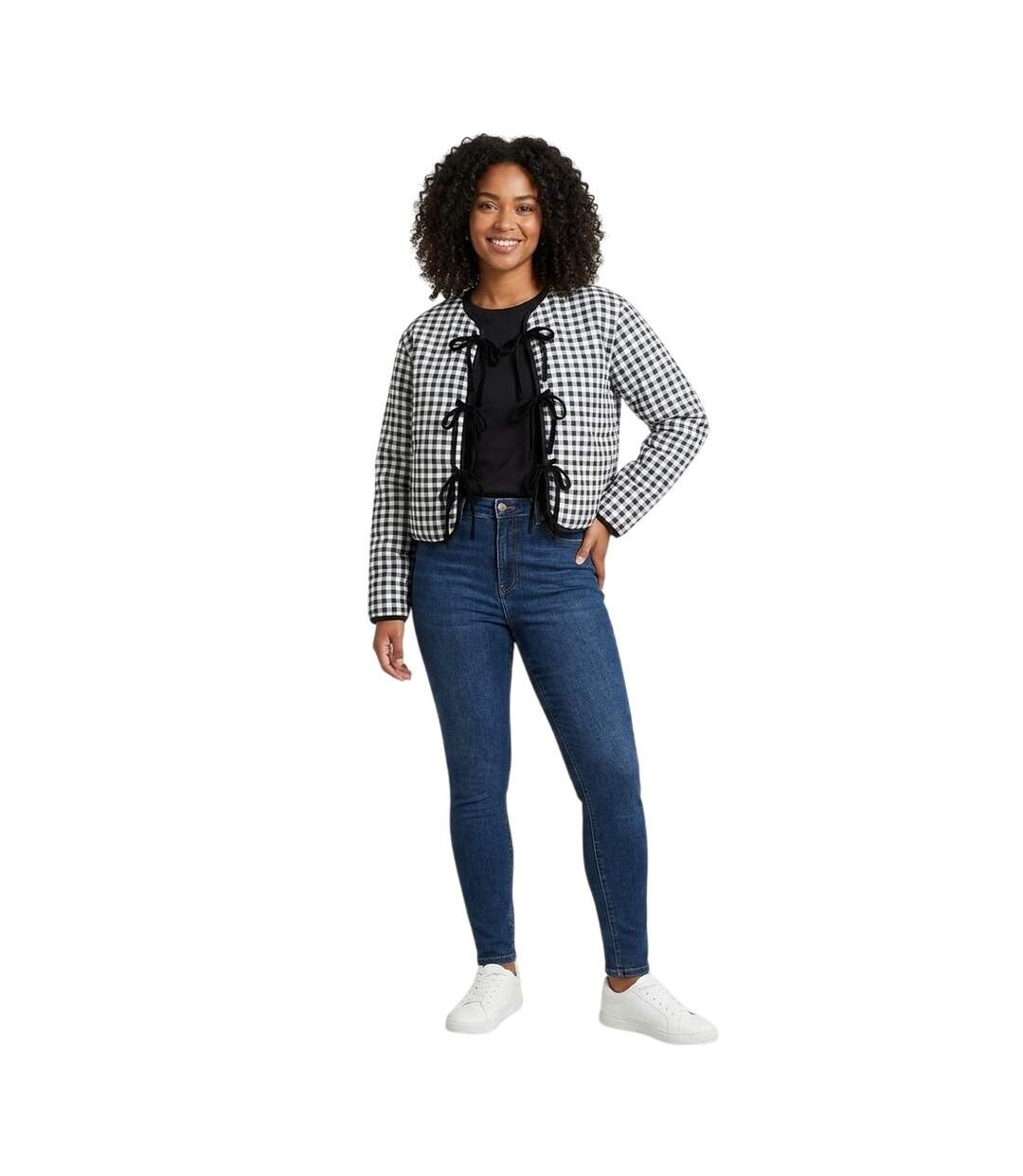Womens/ladies Gingham Jacket Monochrome I Saw It First-4