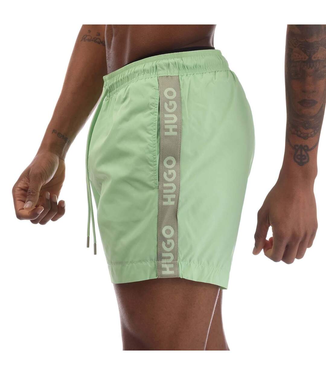 Short De Bain Style Ruban Fab Homme Vert Hugo-3
