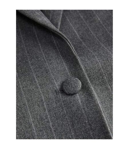 Womens/ladies Mary Stripe Single-breasted Blazer Grey Melange JJXX