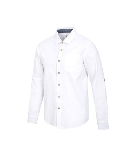 Mens coconut textured long-sleeved shirt white Mountain Warehouse